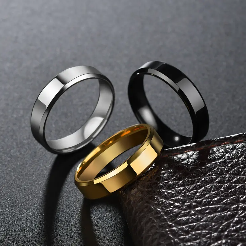 Freeteeme Punk 2mm/4mm/6mm/8mm Wide Simple Rings for Women Men Stainless Steel Smooth High Polished Wedding Finger Rings Jewelry
