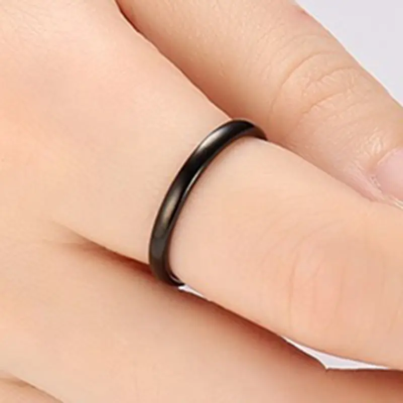 Freeteeme Punk 2mm/4mm/6mm/8mm Wide Simple Rings for Women Men Stainless Steel Smooth High Polished Wedding Finger Rings Jewelry