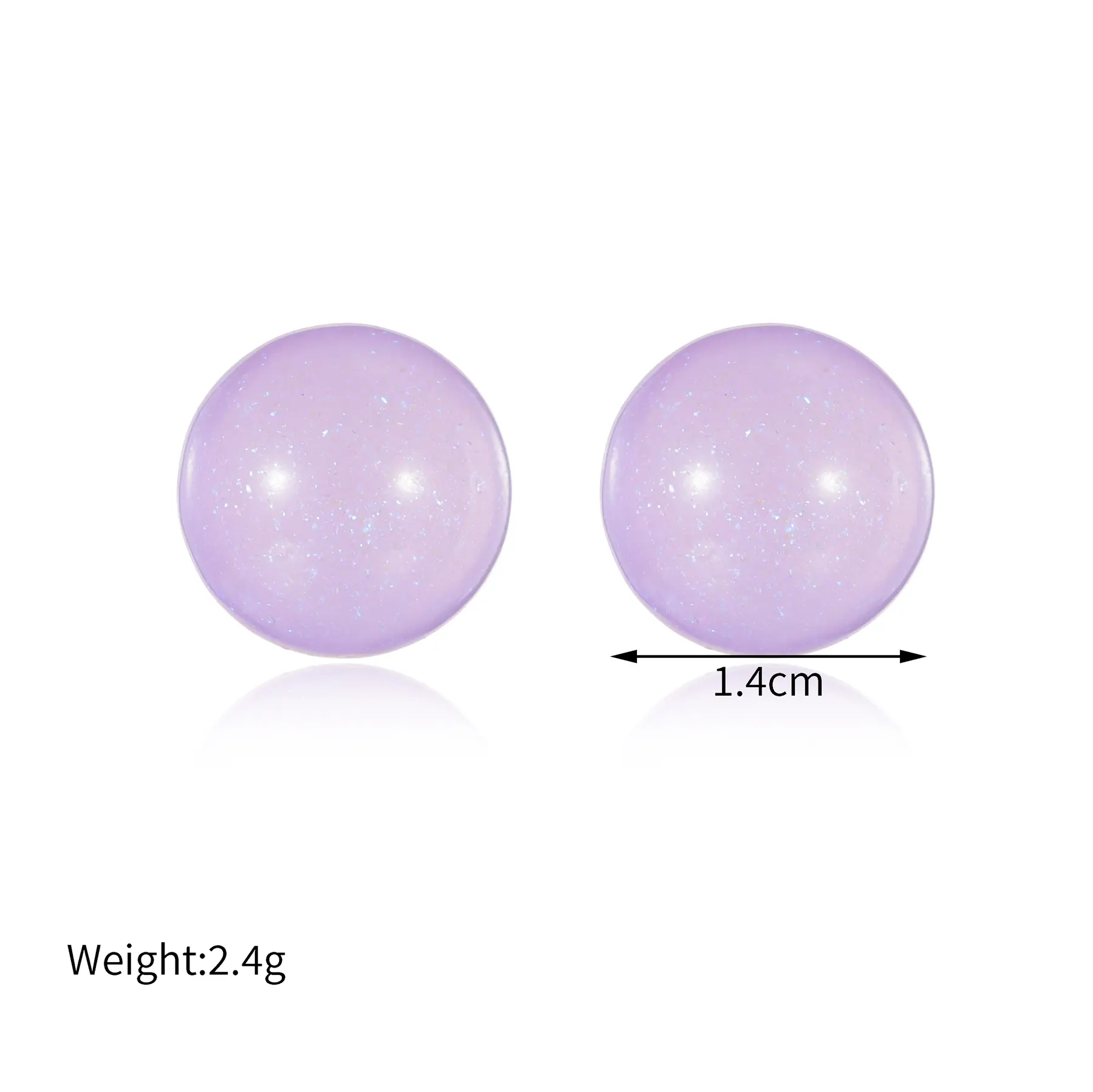 Freeteeme Lovely Candy Colored Glitter Stud Earrings for Women Various Color Resin Round Earrings Sweet Jewelry Daily Accessory