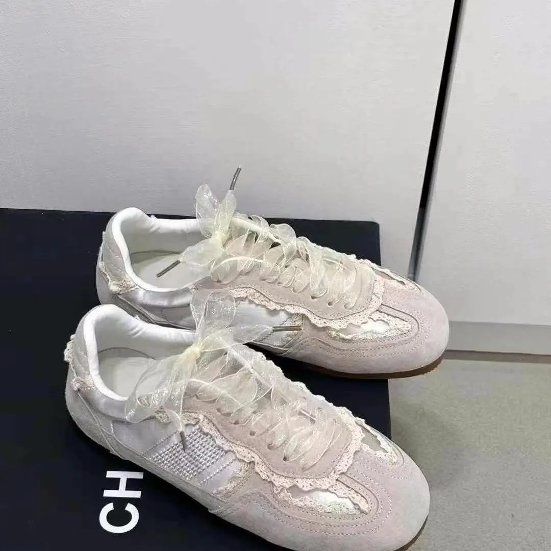 Women Ballet Flat Shoes  Fashion Vintage Casual Shoes Fashion Non-slip Retro Lace Breathable Outdoor Leisure Shoe