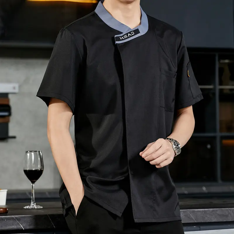 Short Sleeve Chef Jacket for Men Women in Kitchen Breathable and Stylish Design for Baking and Cooking