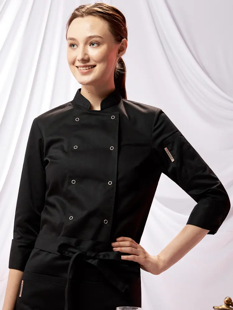 Stylish Women's Chef Jacket Set for Dining Restaurant Hotel Short Sleeve Hotel Chef Uniform for Baking