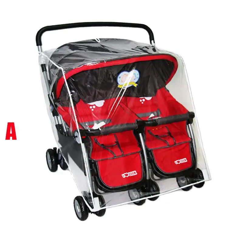 Weather Shield Double Popular for Swivel Wheel Stroller Universal Size Baby Rain Cover/Wind Shield