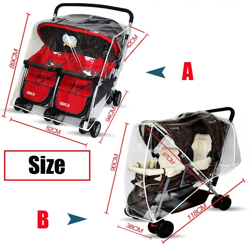 Weather Shield Double Popular for Swivel Wheel Stroller Universal Size Baby Rain Cover/Wind Shield