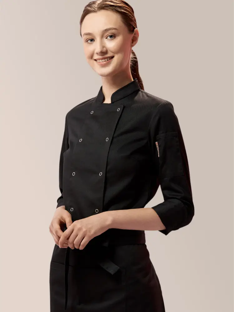 Stylish Women's Chef Jacket Set for Dining Restaurant Hotel Short Sleeve Hotel Chef Uniform for Baking