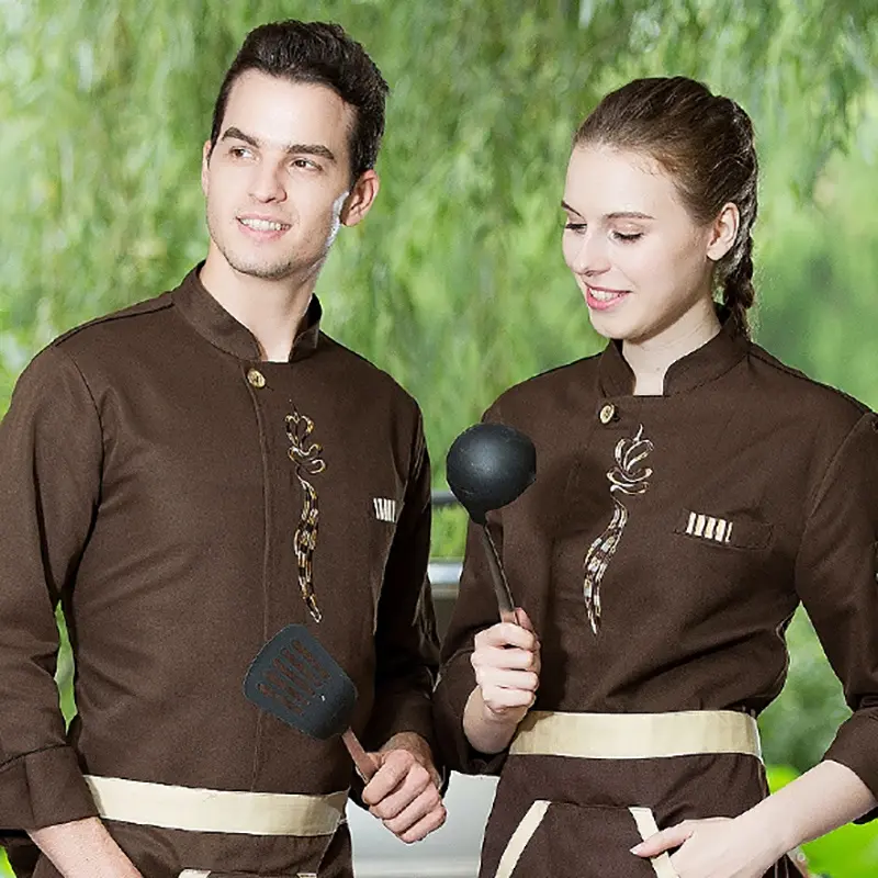 Chef Coat Men Women Long Sleeve Restaurant Uniform Cook Jacket Kitchen Clothes Baker Waiter Wear
