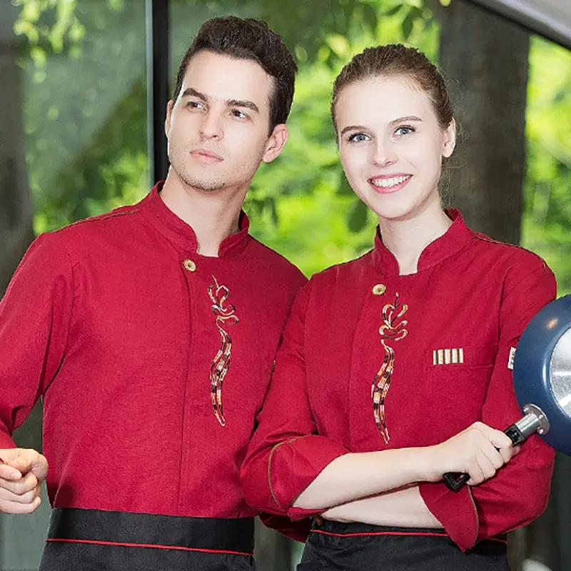 Chef Coat Men Women Long Sleeve Restaurant Uniform Cook Jacket Kitchen Clothes Baker Waiter Wear