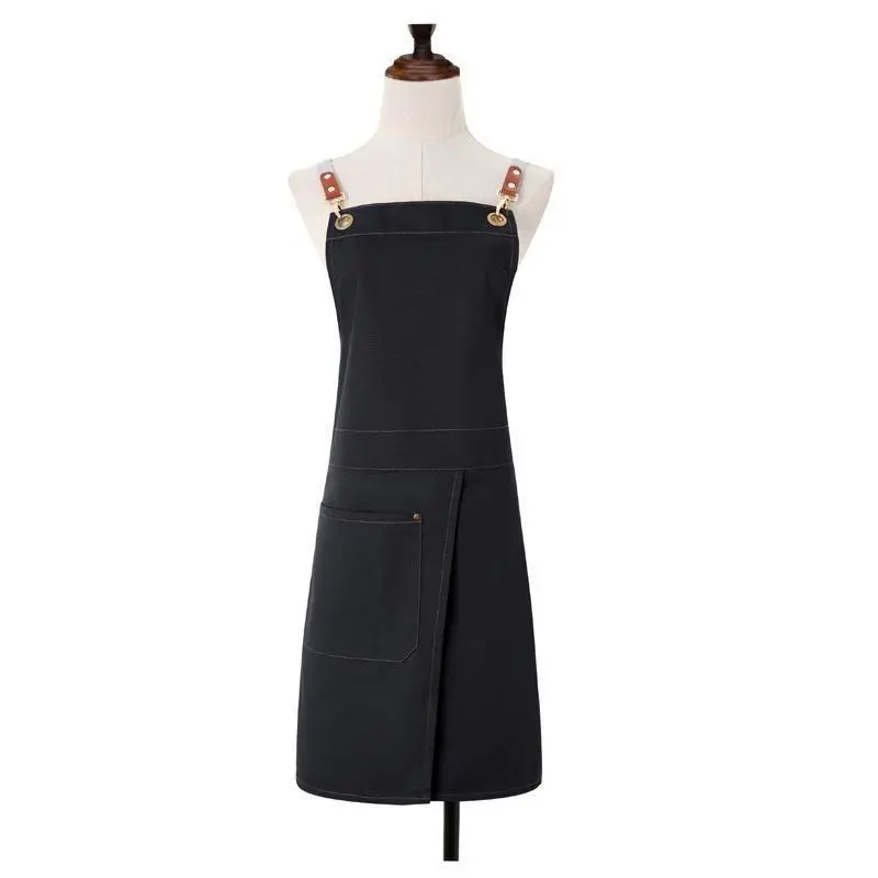 Chef Kitchen Apron with Pockets Cooking Bib Aprons for Men Women Restaurant Hotel Waiter Uniform