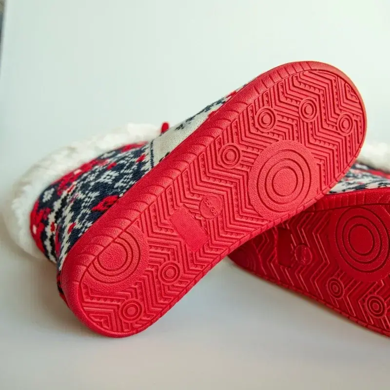 Women Slippers Booties Plush Knitted House Shoes KIds Chrismas Boots Ladies Indoor Outdoor