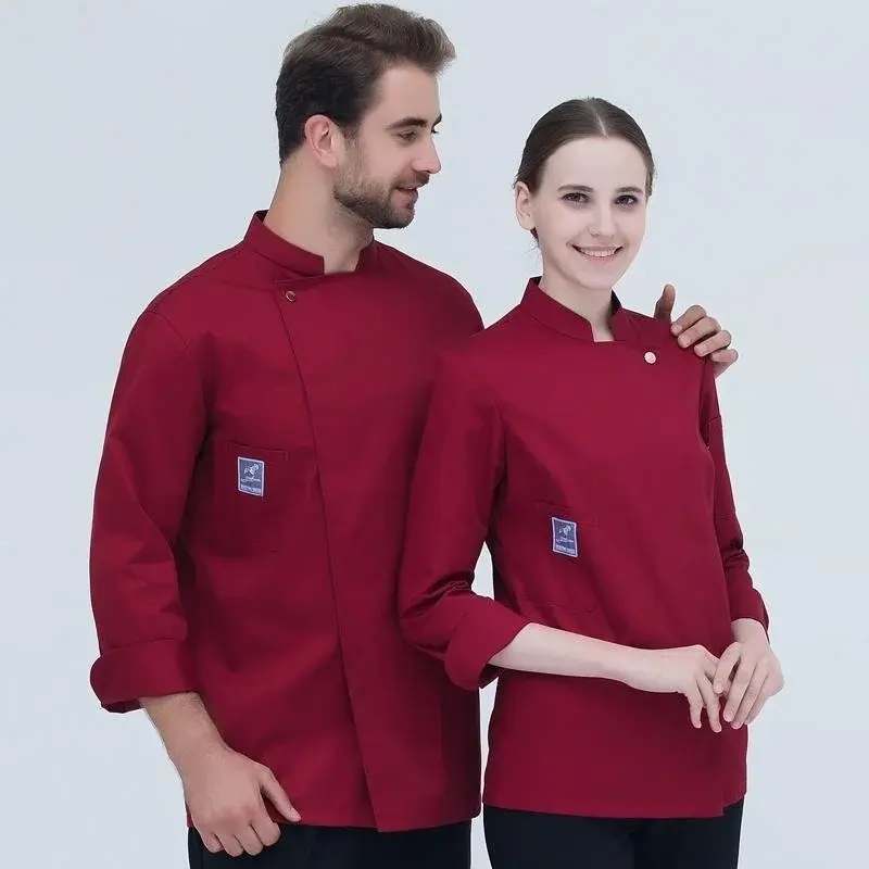 New Chef Jacket Men Women Long Sleeves Professional  Catering Kitchen Work Coat