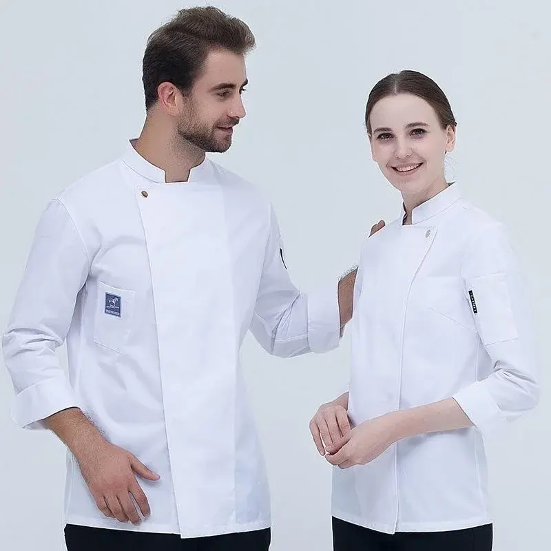 New Chef Jacket Men Women Long Sleeves Professional  Catering Kitchen Work Coat