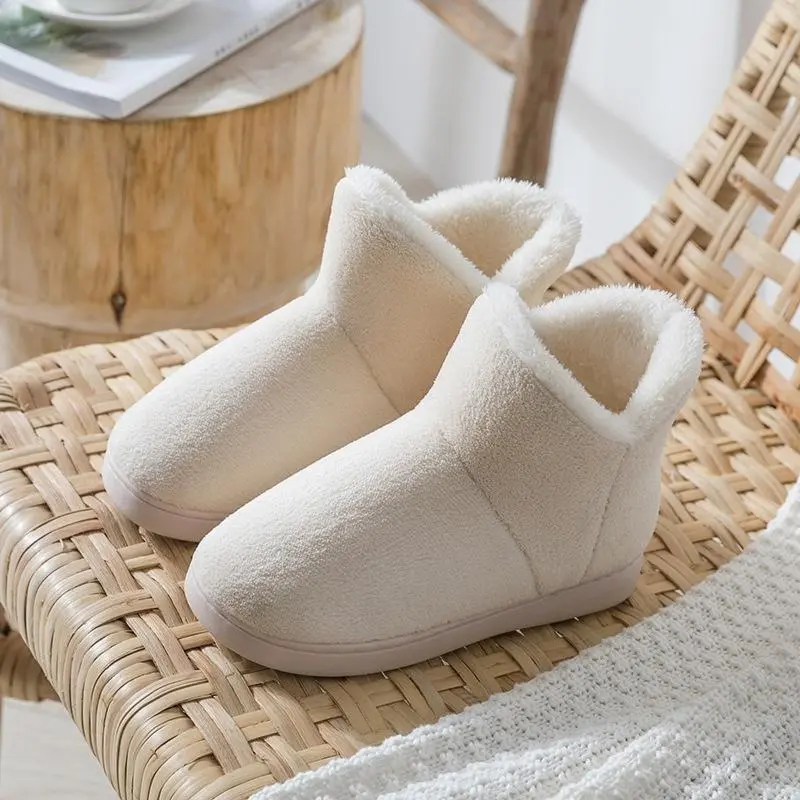 Slippers Booties for Women/Men Plush Fleece Warm Winter House Indoor and Outdoor Shoes Snow Boots