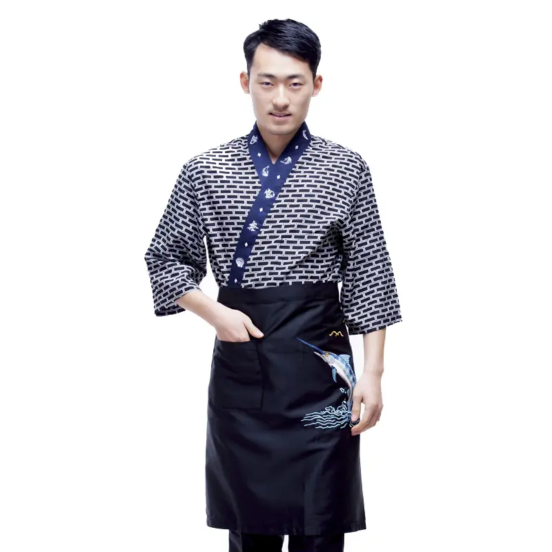 Sushi Uniform Chef Jacket Men Women Japanese Restaurant Uniform Kitchen Cook Coat Waiter Cardigan