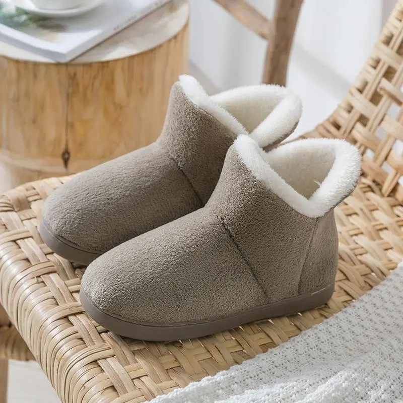 Slippers Booties for Women/Men Plush Fleece Warm Winter House Indoor and Outdoor Shoes Snow Boots