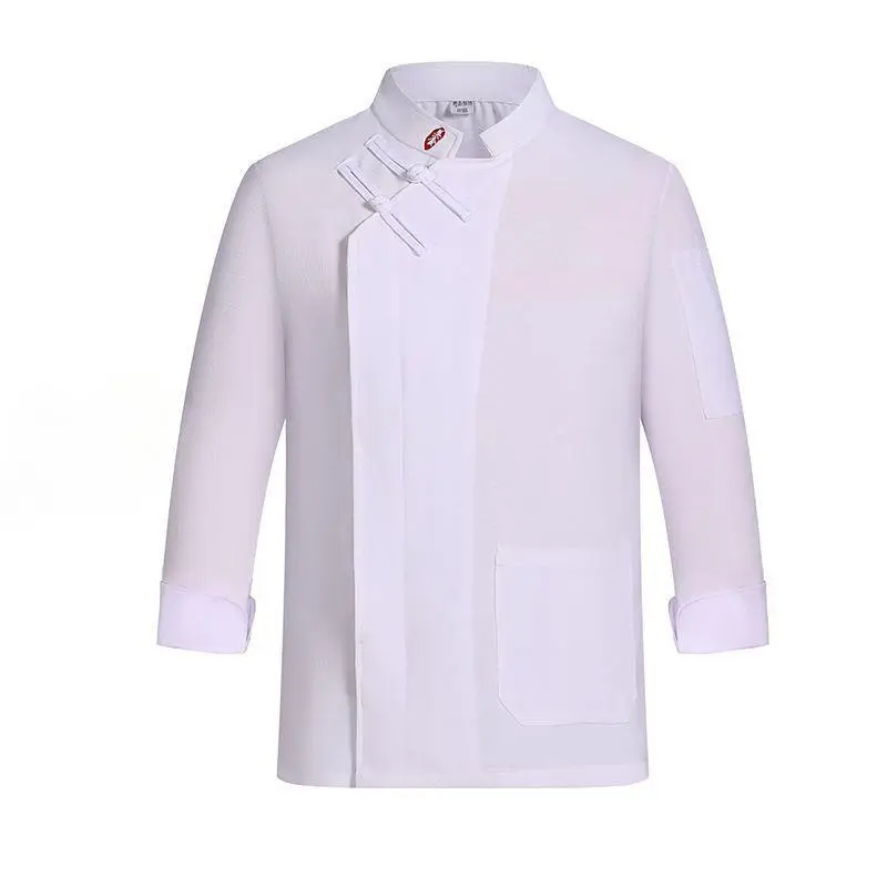 Chef Jacket Men Women Long Sleeve Chinese Kitchen Cook Waiter Uniform