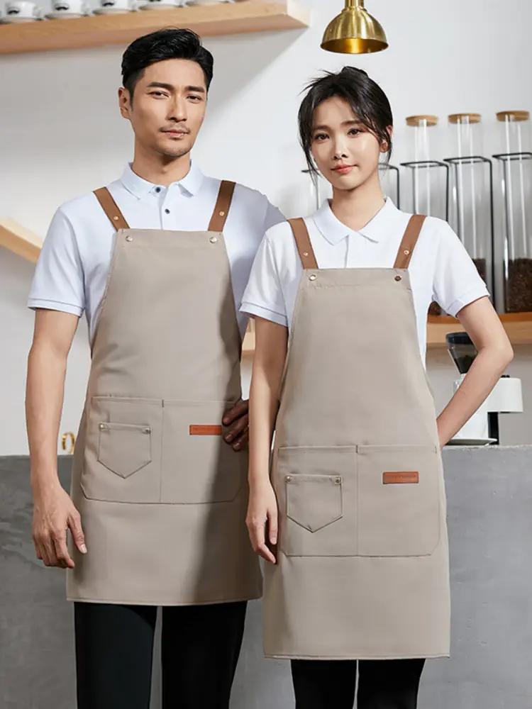 Waterproof Work Uniform  Apron with Logo Printing for Chef Waiter Catering Coffee Shops Flower Boutiques