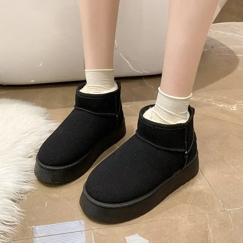 Winter Warm Snow Booties for Women Plush House Shoes Ladies Boots Indoor Outdoor