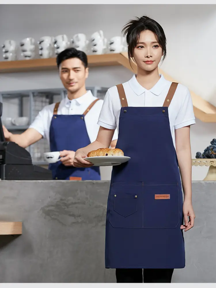 Waterproof Work Uniform  Apron with Logo Printing for Chef Waiter Catering Coffee Shops Flower Boutiques
