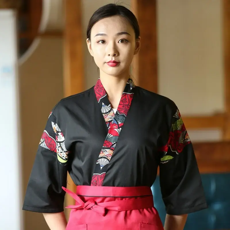 Sushi Uniform Jacket for Men Women Chef Coat Japanese Waiter Waitress Shirt