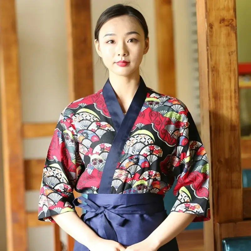 Sushi Uniform Jacket for Men Women Chef Coat Japanese Waiter Waitress Shirt