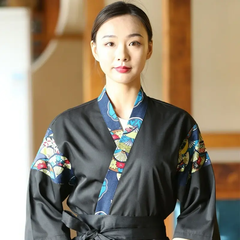 Sushi Uniform Jacket for Men Women Chef Coat Japanese Waiter Waitress Shirt