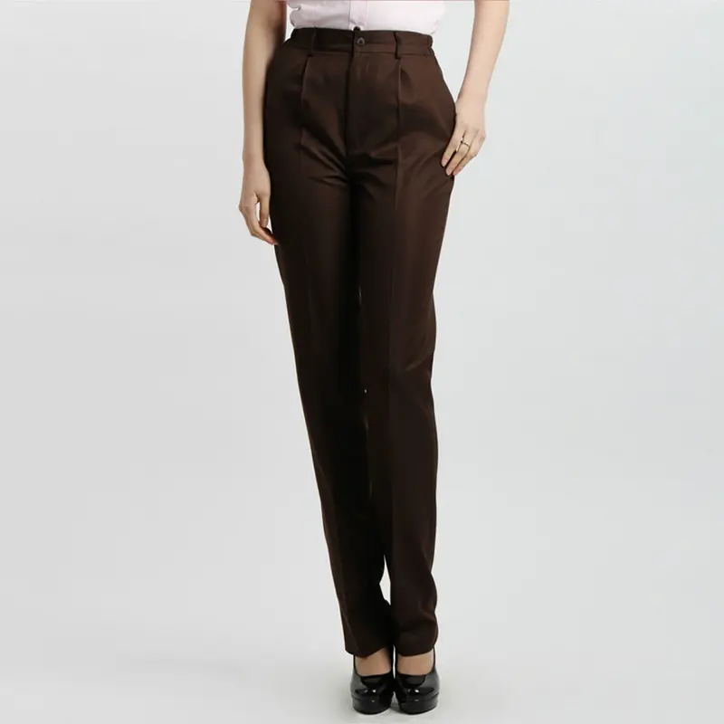 Ladies Black Business Ankle-length Pants Waiters Uniforms Female Best Chef Trousers Elastic Waist  Restaurant Waitress Work Wear