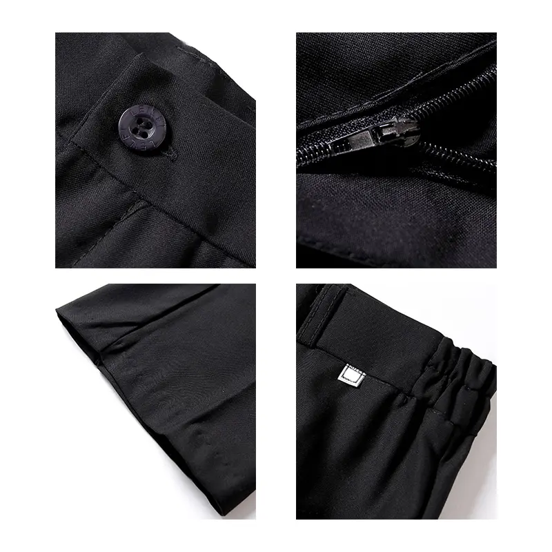 Ladies Black Business Ankle-length Pants Waiters Uniforms Female Best Chef Trousers Elastic Waist  Restaurant Waitress Work Wear