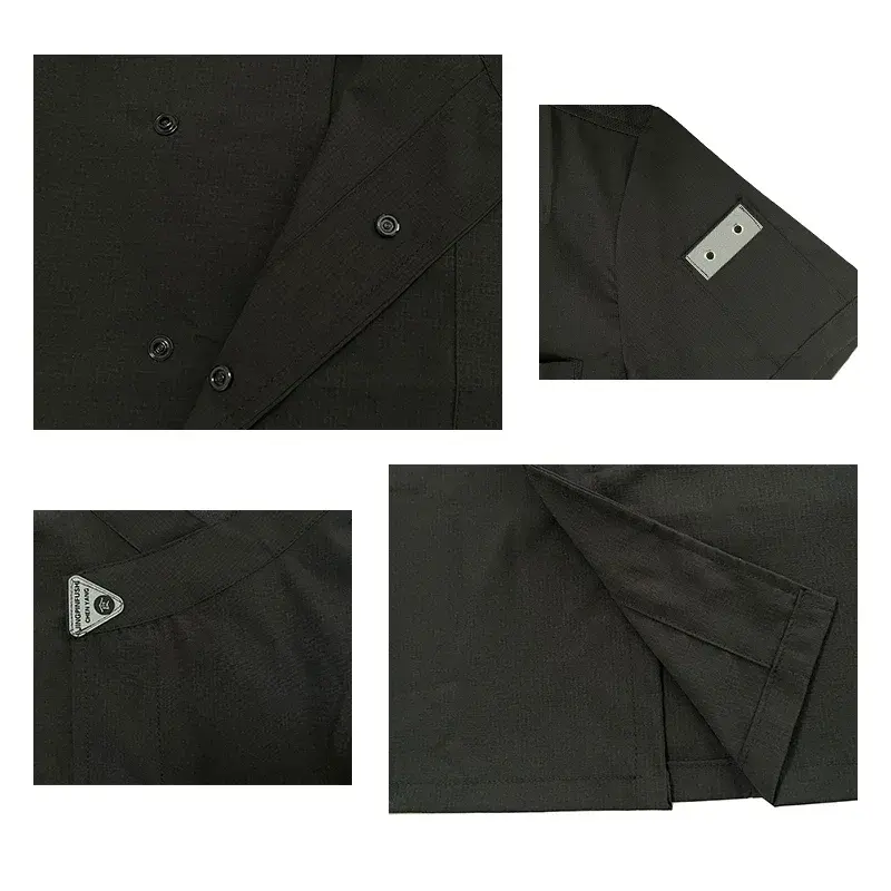Unisex Kitchen Master Chef Jackets Cook Coat Stretch Quick-dry Cafeteria Uniform Catering Service Bakery Breathable Waiter Shirt