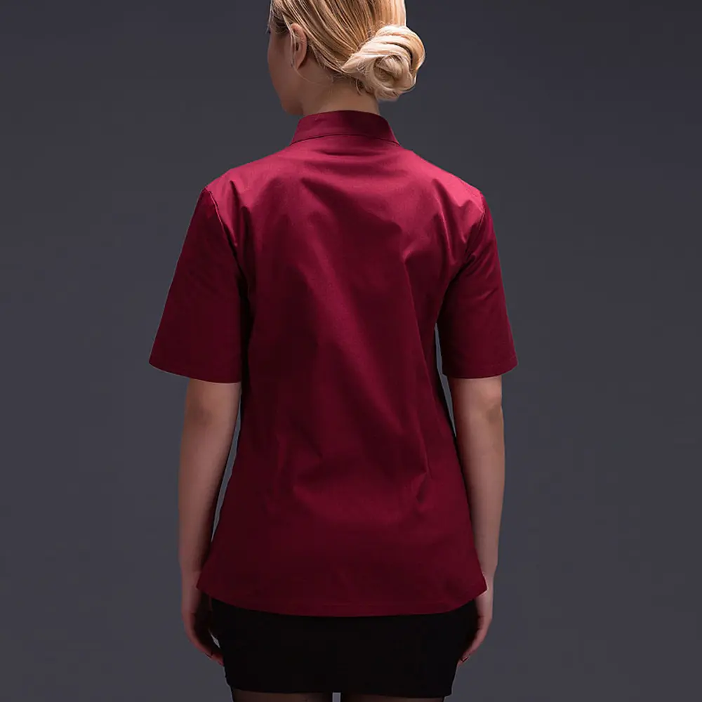 chef uniform for women summer restaurant cook workwear white shirt Hotel Red chef jaket Catering service chef clothes
