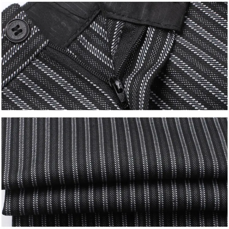chef pants restaurant uniform chef trousers gray striped Elastic workwear for men Zebra pants cook costume