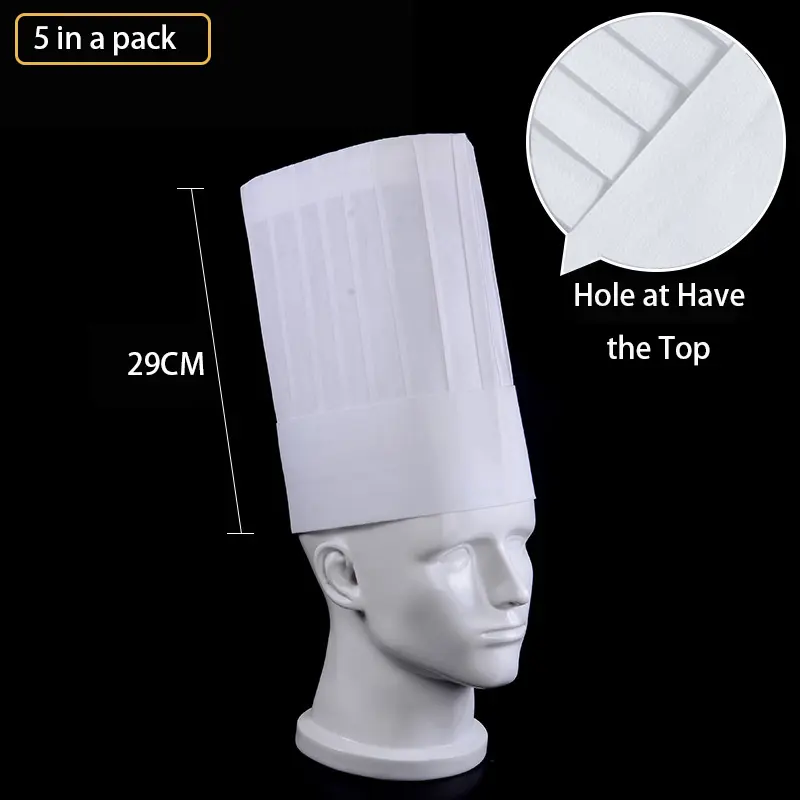 5/10 PCS Restaurant Kitchen Hat Sushi Shop Disposable Food Catering Cooking Cap Hotel Non-Woven Breathable Chef Caps for Unisex