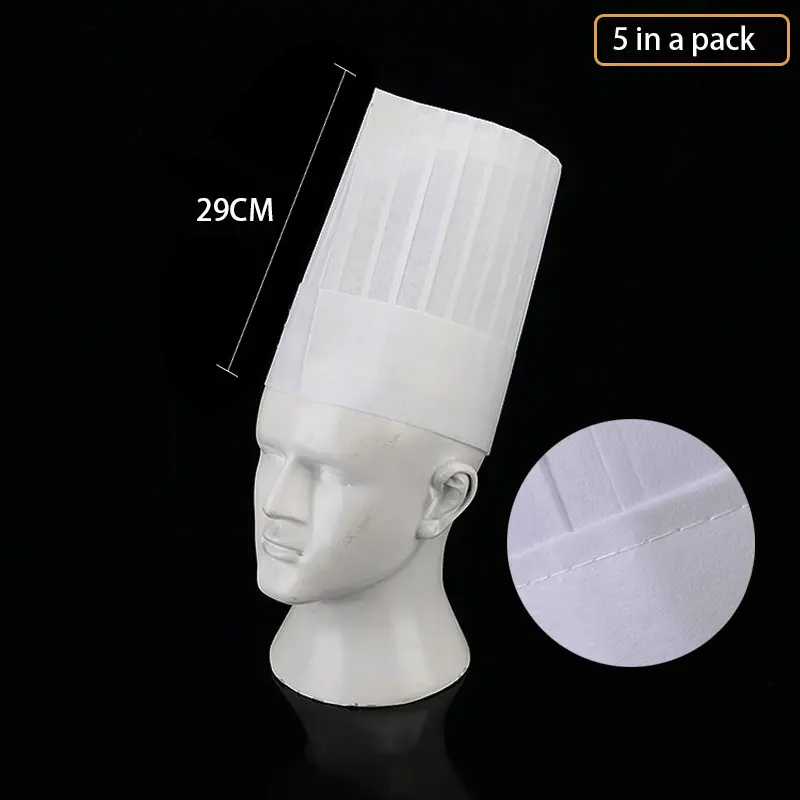 5/10 PCS Restaurant Kitchen Hat Sushi Shop Disposable Food Catering Cooking Cap Hotel Non-Woven Breathable Chef Caps for Unisex