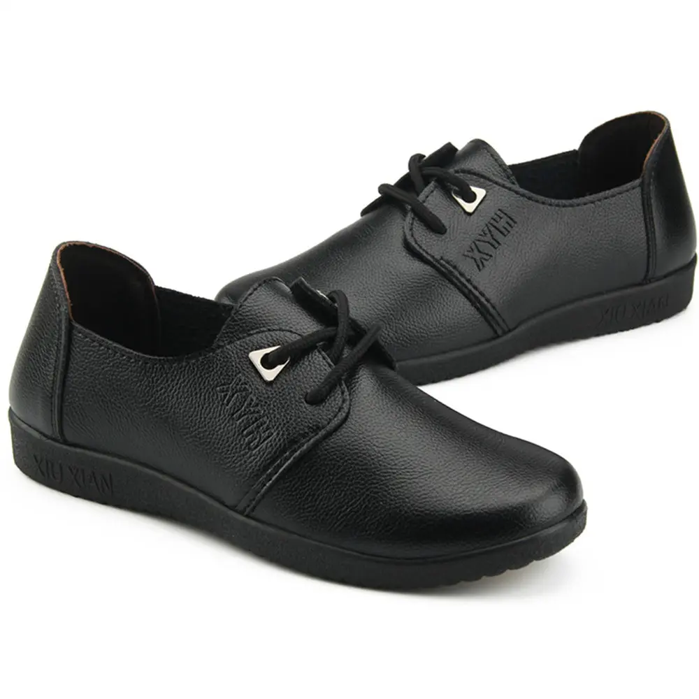 Chef Waiter Shoes, Hotel and Restaurant Kitchen Shoe, Soft Work Non-slip Flat Shoes, Black Oil Proof Waterproof Women Shoes