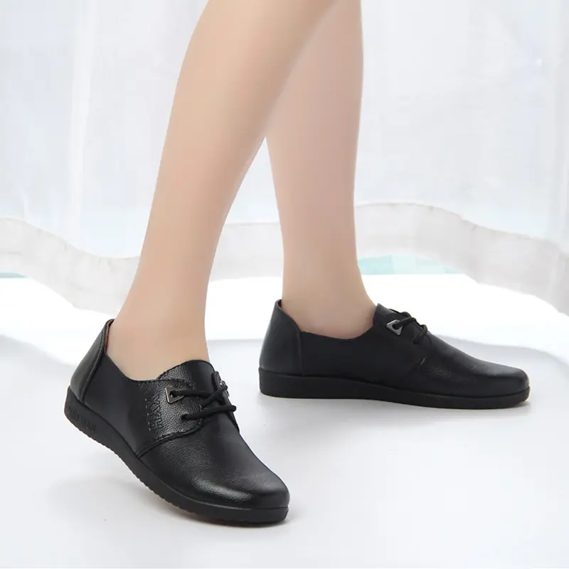 Chef Waiter Shoes, Hotel and Restaurant Kitchen Shoe, Soft Work Non-slip Flat Shoes, Black Oil Proof Waterproof Women Shoes