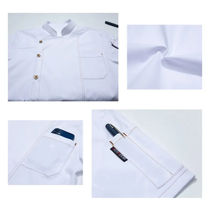 Cooking Jacket Chef's Shirts for Men Female's Restaurant Clothing Waiter Work Clothes Cook Uniform for Bakery Kitchen Coat