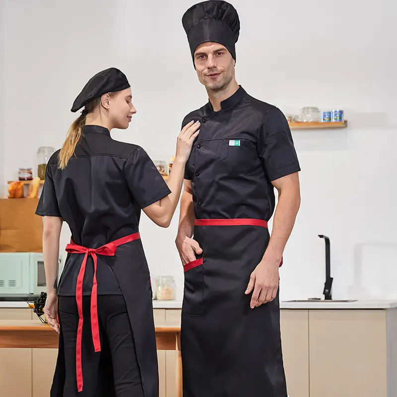 Summer Restaurant Kitchen Uniform Unisex Chef Clothes Hotel Cook Jacket Breathable Mesh Design Shirt Bakery Cafe Waiter Overalls
