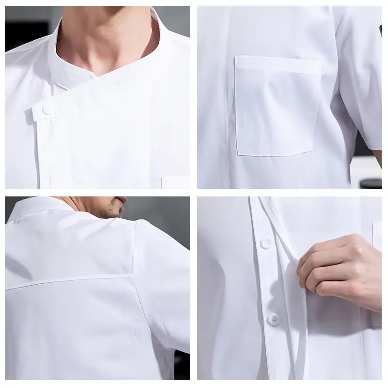 Catering Chef Work Clothes Men's Short-sleeved Summer Clothes Hotel Restaurant Canteen Baking Pastry Kitchen Cook uniform