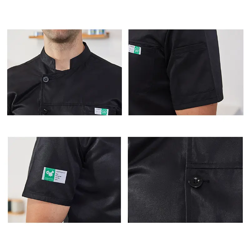 Summer Restaurant Kitchen Uniform Unisex Chef Clothes Hotel Cook Jacket Breathable Mesh Design Shirt Bakery Cafe Waiter Overalls