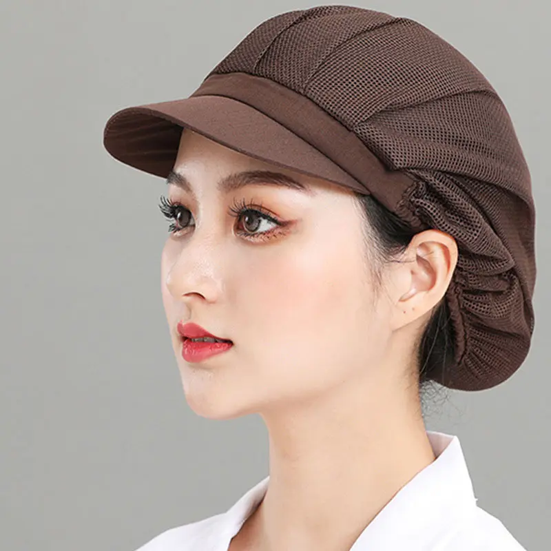 Food Factories Breathable Elastic Hat Bar Restaurant Kitchen Coffee shop Bakery Waiter Chef Work Hats Both Sexes Workshop Cap