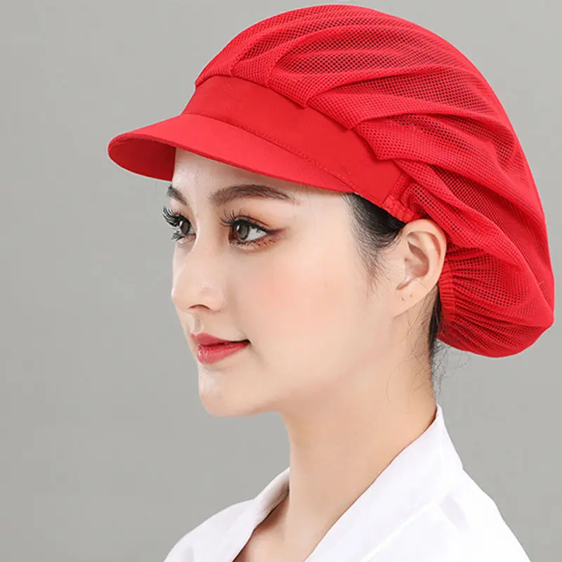 Food Factories Breathable Elastic Hat Bar Restaurant Kitchen Coffee shop Bakery Waiter Chef Work Hats Both Sexes Workshop Cap
