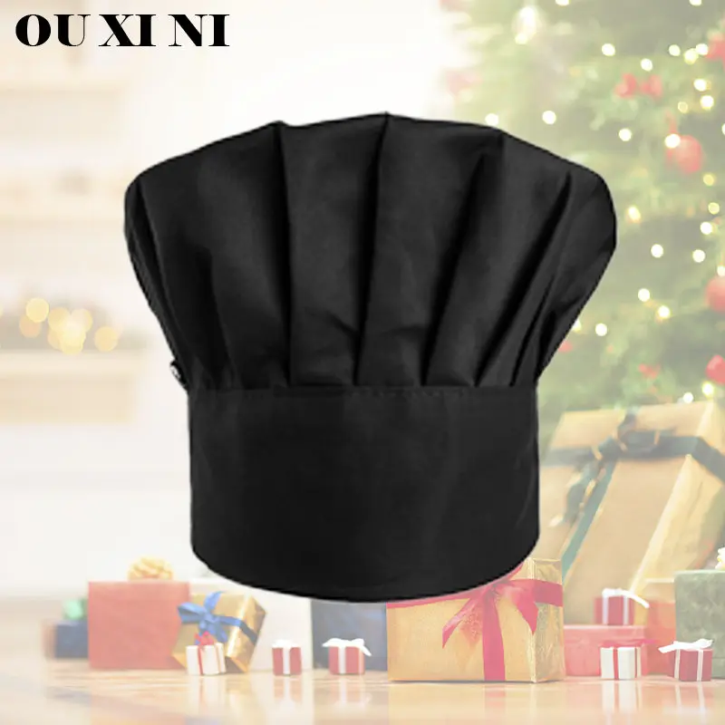 Men Master Cook Caps White Chef Hat Waiter Waitress Kitchen Work Hat Hotel Restaurant Canteen Bakery Kitchen Cap Barber Homework