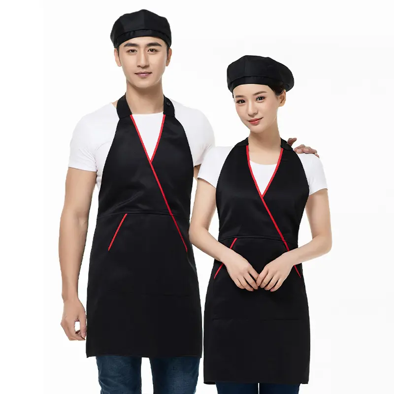 Kitchen Aprons For Woman Men Chef Work Apron For Grill Restaurant Bar Cafes Waiter Work Apron Beauty Nails Studios Uniform
