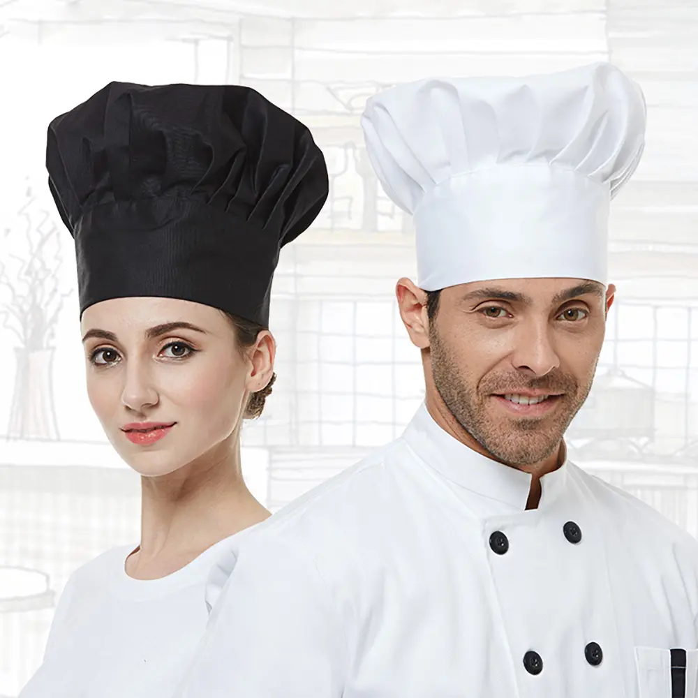 Wholesale new Unisex Fold Cap Chef Hat hat chef pant coat High Chef Waiter Hats Adult Restaurant hats Hotel Bakery Canteen chefs