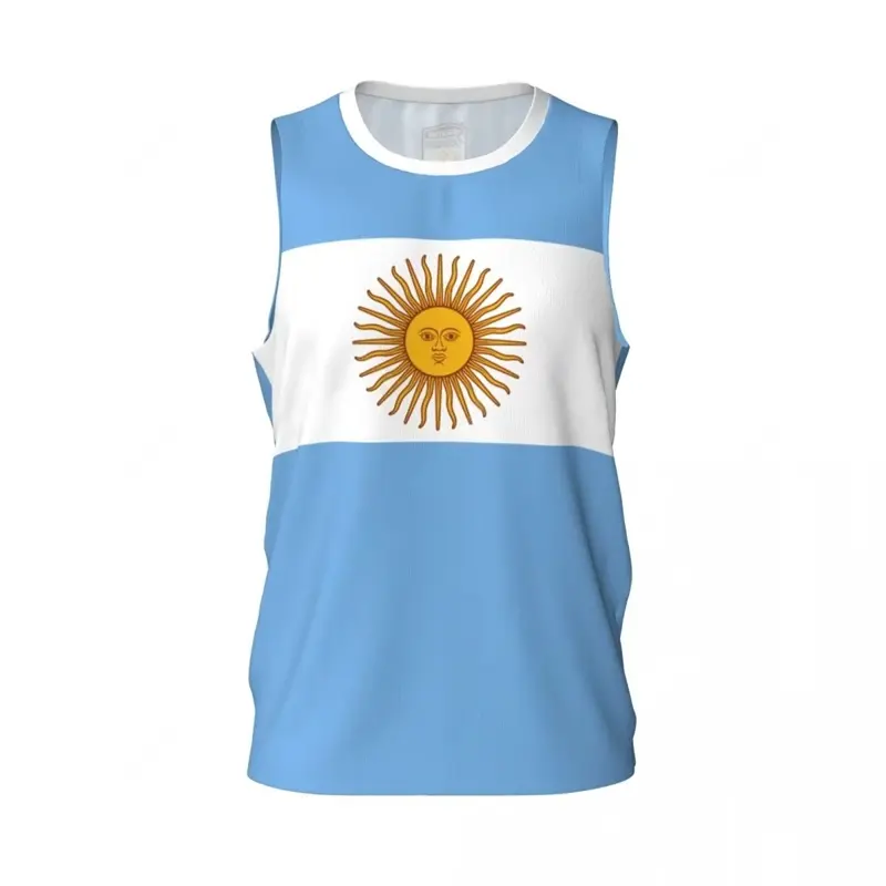 Argentina Flag Graphic Tank Top Simple Fashion Men Women 3D Printed Basketball Jersey Tees Loose Sports Sleeveless T Shirts Vest
