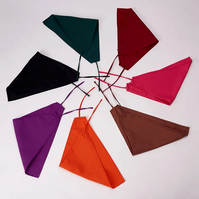 Chef's Turban Restaurant Kitchen Hats for Women Catering Hot Pot Cook Work Hat Bakery Cafe Waitress Triangle Bandana