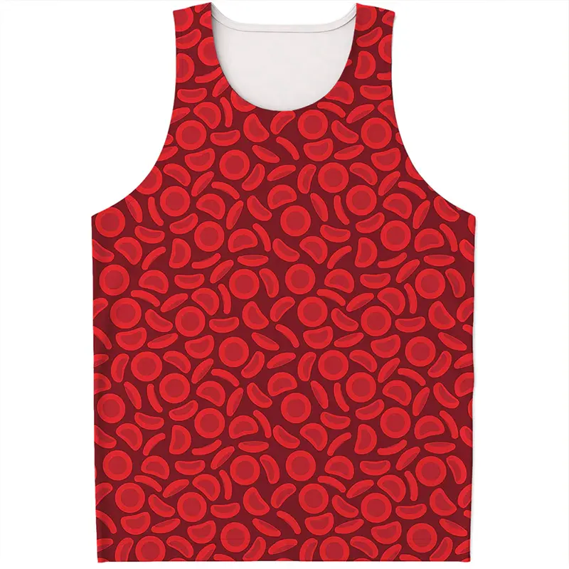 Horror Blood Pattern Tank Tops For Men Summer Fashion Streetwear Hip Hop 3D Printed Sleeveless T Shirts Trend Oversized Vest Tee