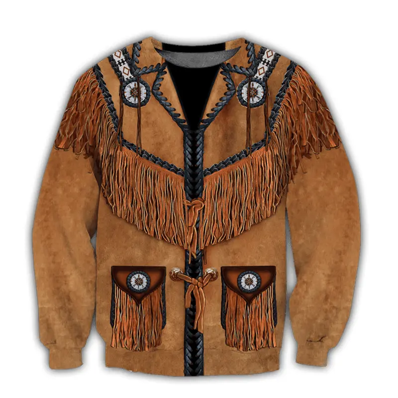 Western-style Cowboy 3D Print Sweatshirt For Mens Clothing Cosplay Round Neck Pullover Streetwear Hip-hop Sportswear Hombre Top