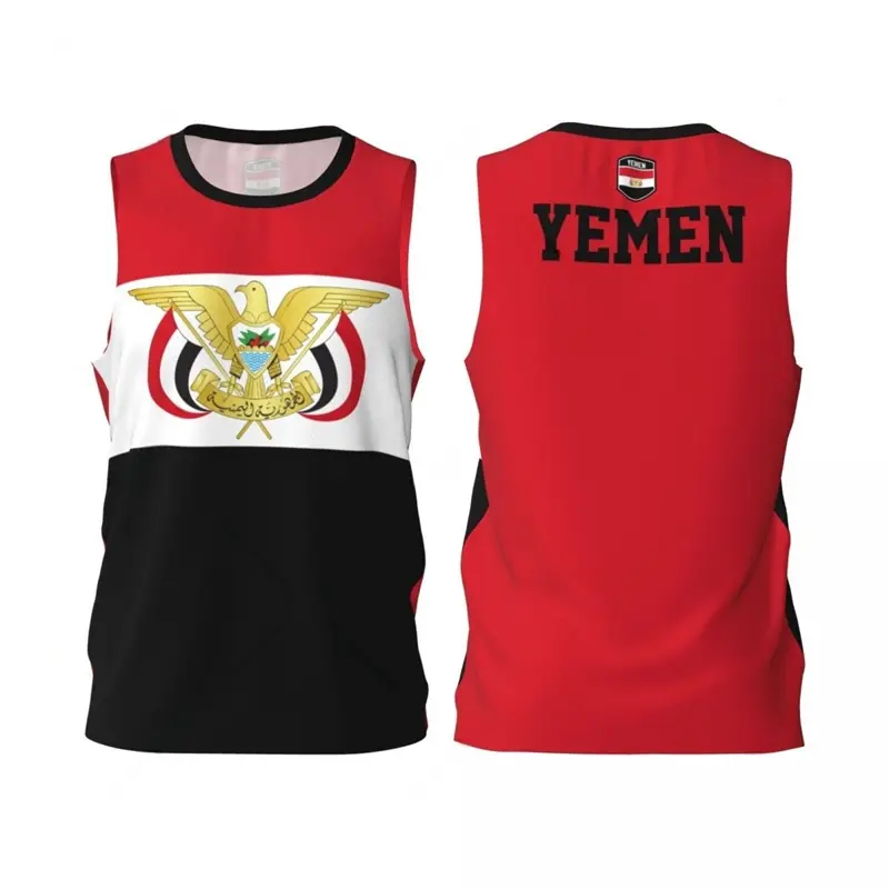 Yemen Flag Basketball Tank Top Fashion Summer 3D National Emblem Printed Jersey Vest Loose Breathable Sports Sleeveless Tees