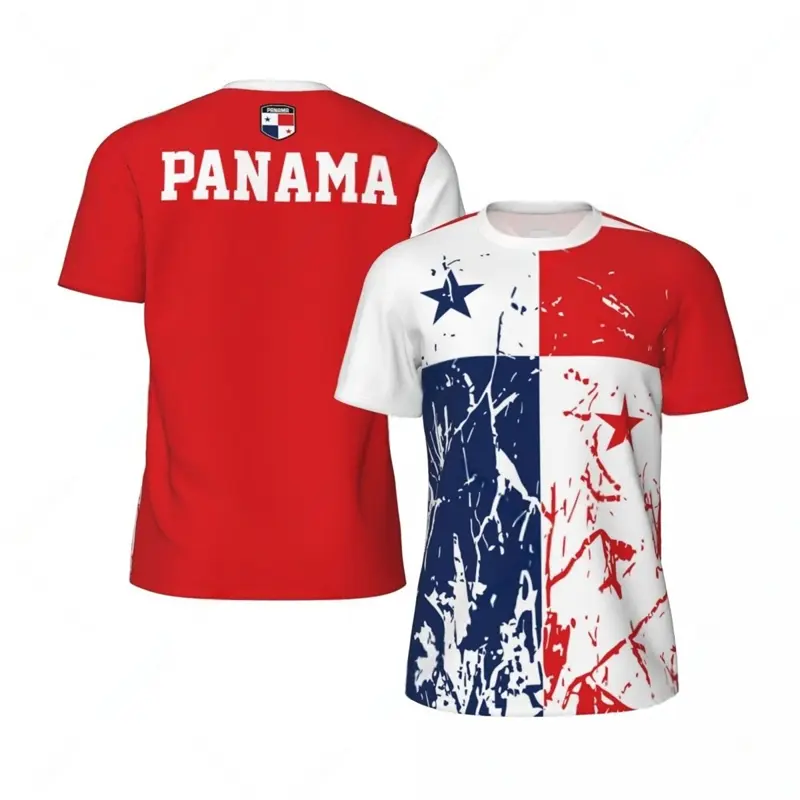 Fashion Panama Flag Graphic Football T Shirts Summer Trend 3D National Emblem Printed T-shirts Loose Breathable Sports Tees