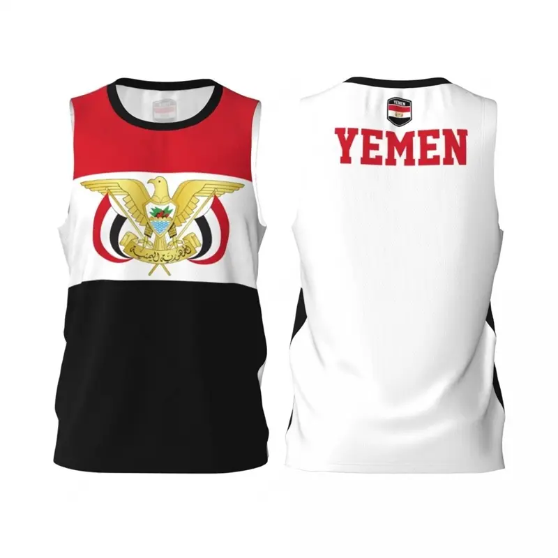 Yemen Flag Basketball Tank Top Fashion Summer 3D National Emblem Printed Jersey Vest Loose Breathable Sports Sleeveless Tees